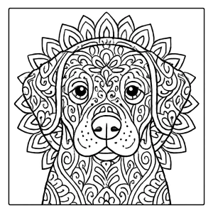 Intricate dog mandala coloring page for free printable coloring fun