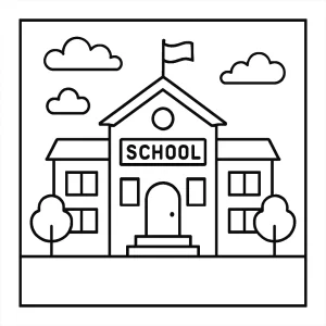 school building coloring page for free printable and educational fun