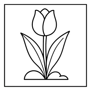 Tulip coloring page for free – printable flower outline for kids and adults