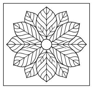 Leaf vein mandala coloring page with intricate patterns, free printable for kids and adults